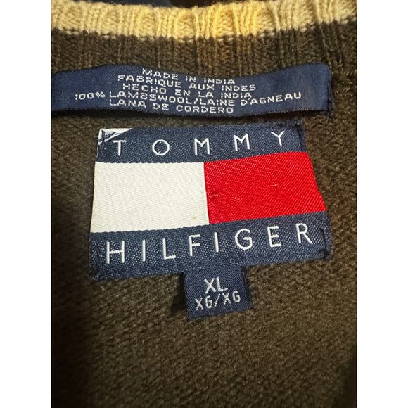 Vintage Tommy Hilfiger 100% Lambswool V-Neck Sweater XL - Picture 5 of 5